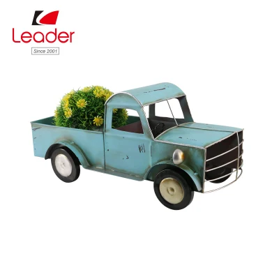Привлекательный металлический светло-голубой цветочный горшок для грузовика для украшения дома и сада