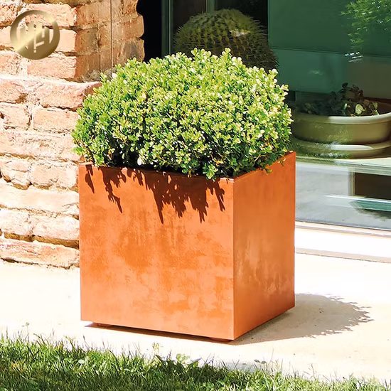 Дом стальной металлический квадратный садовый декор ржавый цветочный горшок для растений